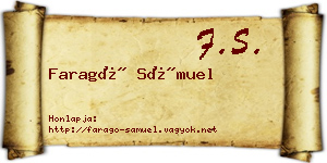 Faragó Sámuel névjegykártya